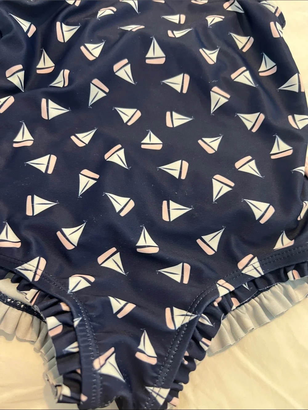 Hudson Baby Navy Sailboat One-Piece Swimsuit
